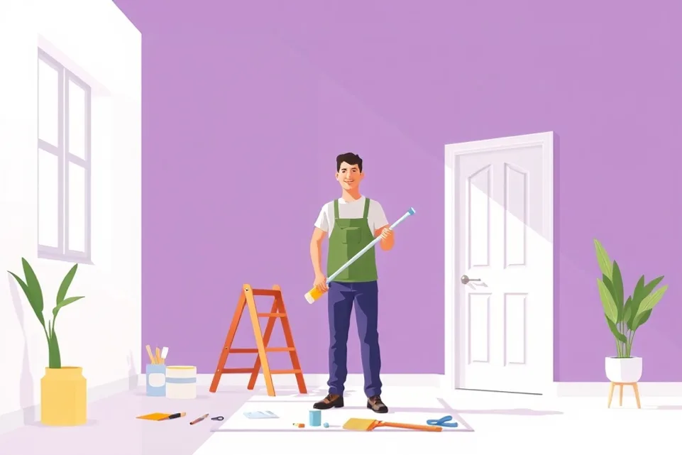 Intérieur rénové après travaux de peinture à Miribel