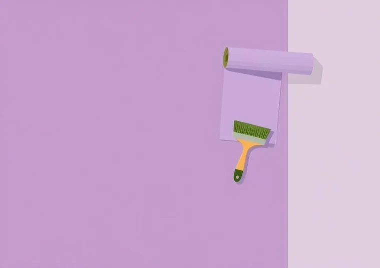 Pose de papier peint, rouleau et brosse à maroufler